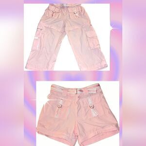 Limited Too vintage pink convertible pants/ shorts size 14‎